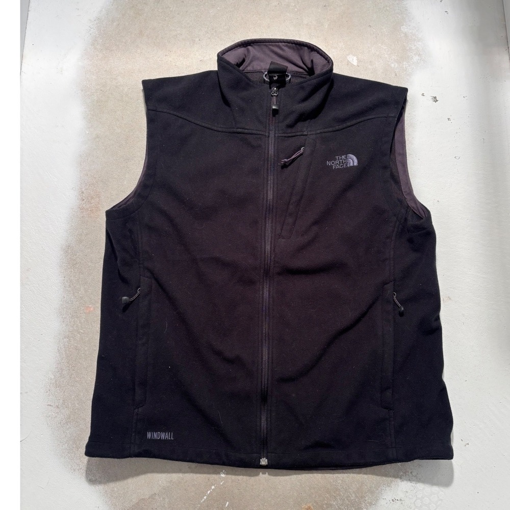 The North Face WindWall Fleece Vest Mens Large Black Full Zip Sleeveless Jacket